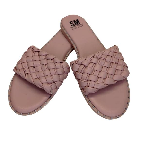 SM New York Sandals Blush Pink Braided Slip on Size 8 - Picture 2 of 6